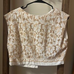 Cream Lace Women's Top, size XS